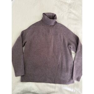 M&S Ribbed Turtleneck Sweater Women's‎ Medium Brown Knit Long Sleeve Pullover